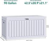 YITAHOME 90 Gallon Large Deck Box, Double-Wall Resin Outdoor Storage Boxes, Deck Storage for Patio Furniture, Cushions - Photo 7