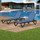 Domi Outdoor Lounge Chair, Aluminum Plastic Patio Chaise Lounge with Side Table & 5 Position Adjustable Backrest & - Photo 3