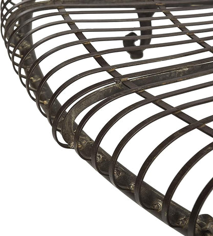 Safavieh PAT5019A Collection Abia Antique White Wrought Iron 50" Outdoor Tree Bench
