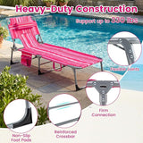Giantex Face Down Tanning Chair, Folding Beach Lounge Chair w/ 4-Position Adjustable Backrest - Photo 6