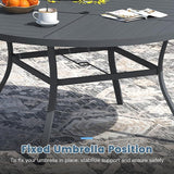 DIFY 59.8" Round Outdoor Patio Dining Table for 8-10 - Photo 5