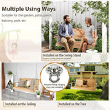 Tangkula 2 Person Hanging Porch Swing, Outdoor Bench Swing with Adjustable Chains, Foldable Cup Holders, High Back - Photo 9