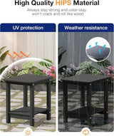 YEFU Outdoor Side Table for Patio: 16" HIPS Weather - Resistant Adirondack Tables - Waterproof Small Square End Tables - Photo 5