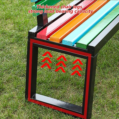 Outdoor Metal Garden Bench Seat, Park Benches with Anti-Rust Aluminum Steel Metal Frame, Slatted Seat, Patio Loveseat for Yard, Lawn, Porch, Choice of Colours(Yellow,A-59 * 15.7 * 17.7")