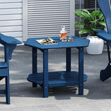 Small Outdoor Side Tables Modern 2-Tier Adirondack Table Rustic End Table HDPE Storage Shelf Industrial Corner - Photo 1
