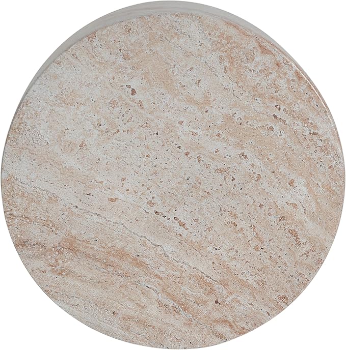 Outdoor Side Table Faux Marble End Table Faux Stone Side Tables Travertine Small Coffee Tables for Indoor Outdoor - Photo 5