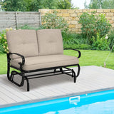Giantex Outdoor Glider Bench, Patio Loveseat with Cushions, 440 Lbs Capacity, 2-Person Outdoor Rocking Chair - Photo 2
