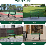 4 Feet Heavy Duty Metal Park Bench for Outside, Outdoor Bench with Backrest & Portable Frame - Photo 8