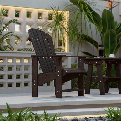 Wildridge Heritage Upright Adirondack Chair, Tudor Brown - Outdoor All-Weather Poly Furniture for Patio, Deck, Yard