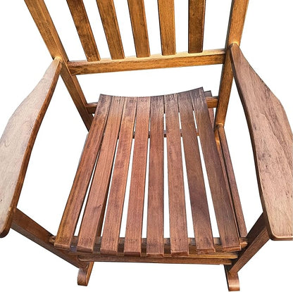 Kaimei Brown Solid Wood Rocking Chair for Balcony, Porch, Patio - Comfortable Outdoor Patio Furniture