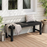 Stoog Outdoor Benches Set of 2, 2-Person Backless Patio Bench, All-Weather HIPS Garden Bench, Never Rot or Fade - Photo 2