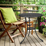 24" Patio Bistro Table Round Outdoor Coffee Table, Small Patio Table with 2" Umbrella Hole, Iron Frame for Porch - Photo 2