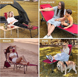 KingCamp Lounge Chair Outdoor, Folding Portable Tanning Chairs Comfy Adjustable 5-Position Lay Flat Foldable Chaise - Photo 8