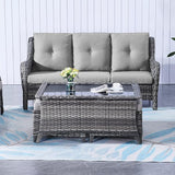 Belord Wicker Outdoor Furniture Patio Furniture Set - 6 Piece Patio Conversation Set with Swivel Rocker Chairs - Photo 8