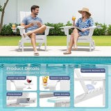 SERWALL Modern Folding Adirondack Chair with Cup Holders, All Weather Resistant Outdoor Adirondack Chair - Photo 5