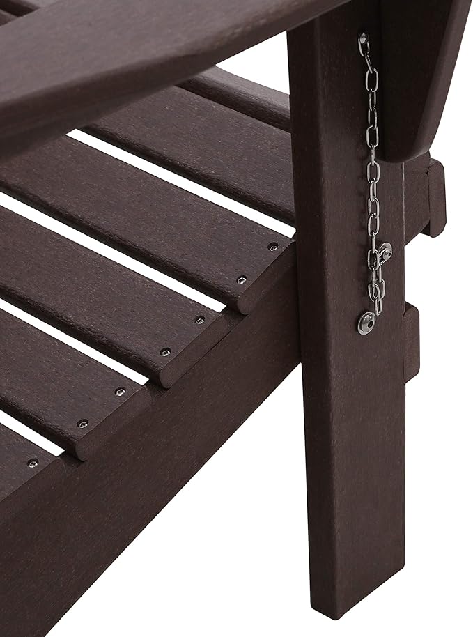 WO Home Furniture Adirondack Chairs Table Set of 3 PCS Outdoor Folding Chairs Coffee Table Weather/UV Resistant for Lawn - Photo 6