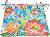 BrylaneHome Chair Cushion with Ties - 18.75" L x 18" W - Patio & Outdoor - Water, Stain & Fade Resistant - Poppy Blue - Photo 1