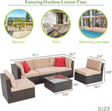 Vongrasig 6 Piece Patio Furniture Set, Small Outdoor Sectional Sofa Couch - Photo 7
