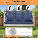 Heavy Duty 900 LBS Porch Swing Chair 3-Person Outdoor Rattan Patio Swing Lounge w/Cup-Holder & Steel Chains Wicker - Photo 5