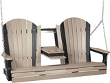 LuxCraft 5' Adirondack Hanging Front Porch Swing with Flip Down Console, Seats Up to 3 - Photo 1