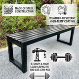 Outdoor Metal Backless Bench, Garden Bench 880lbs Capacity - Photo 6