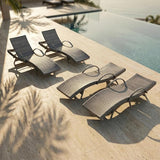 OVENTA Outdoor Wicker Patio Chaise Lounge Chair Set of 4 - Photo 1