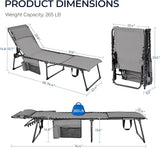Yaheetech 22.4" Tanning Chair with Face Hole, Adjustable 5-Position Folding Chaise Lounge Chairs - Photo 3