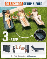KingCamp Lounge Chair with face Hole, 400LBS Tanning Chairs for Outside - Photo 8