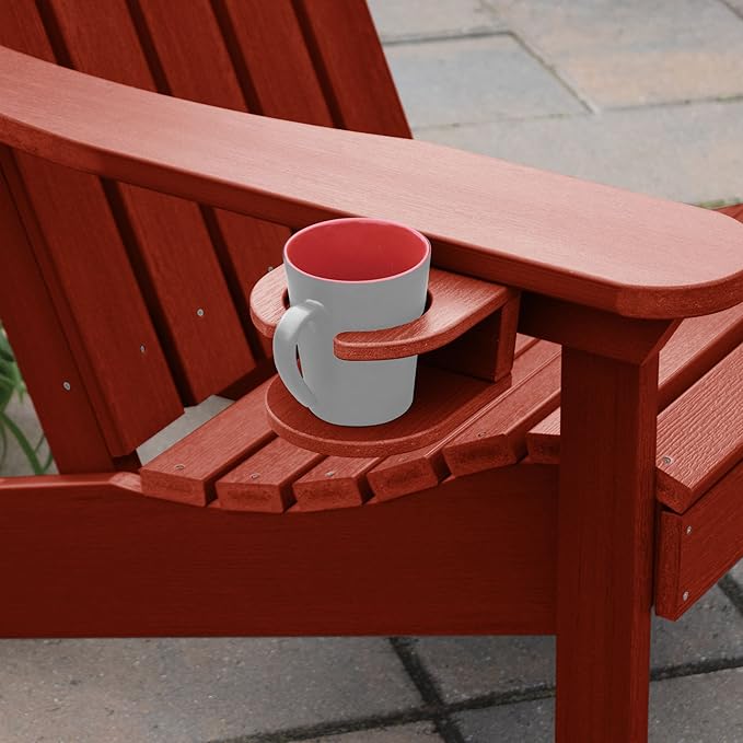 highwood Screw-On Cup Holder for Adirondack Chairs, Rustic Red