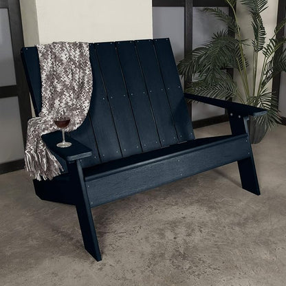 highwood Italica Modern Outdoor Adirondack Loveseat, Adult, Federal Blue