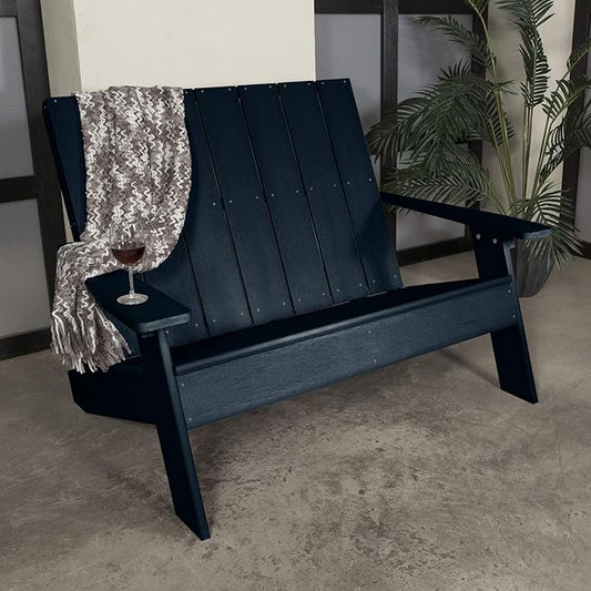highwood Italica Modern Outdoor Adirondack Loveseat, Adult, Federal Blue
