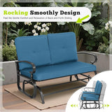 SUNCROWN Outdoor Swing Glider Chair, Patio 2 Seats Loveseat Rocking Chair with Cushions - Photo 8