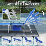 Outsunny Tanning Chair Set of 2 with Face Hole, Side Table - Photo 6