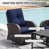 Joyside Wicker Patio Furniture Set, 5 Piece Outdoor Furniture Set with Thickened Cushions, High Back, Deep Seating - Photo 5