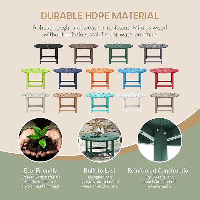WestinTrends Dylan 5-Piece Outdoor Patio HDPE Adirondack Chair with Round Coffee Table Conversation Set, Dark Green