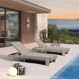 PURPLE LEAF Patio Chaise Lounge Modern Outdoor PU Leather Style Lounge Chair 4 Pieces with Adjustable Backrest Luxury - Photo 1