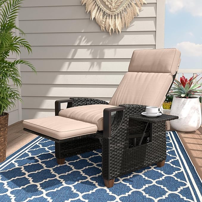 Grand patio Outdoor Recliner with Independent Adjustable Back and Footrest - Photo 1