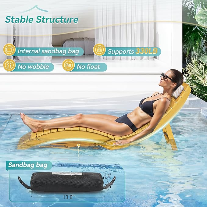 Folding Pool Lounge Chairs Set of 2 - Photo 4
