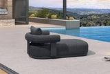 PURPLE LEAF Outdoor Chaise Lounge 1 Piece Chair Modern Aluminum Lounger Daybed with Lumbar Pillow and Armrest for Patio - Photo 3