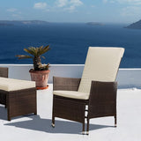 Teamson Home Outdoor PE Rattan Patio Lounge Chair with Pull-Out Ottoman and White Weather-Resistant Cushions Patios - Photo 2