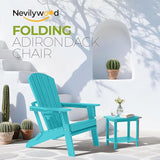nevilywood HDPE Foldable Adirondack Chairs Set of 2, Waterproof All-Weather Outdoor Design, for Fire Pit, Patio & Beach - Photo 3