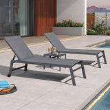 PURPLE LEAF Outdoor Chaise Lounge Set for 2 Oversized Pool Lounge Chairs with Easy-to-Move Wheels and Adjustable - Photo 1