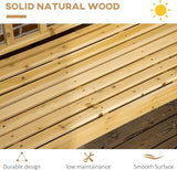 Outsunny Wooden Patio Bench, Outdoor Garden Bench with Backrest and Armrests - Photo 6