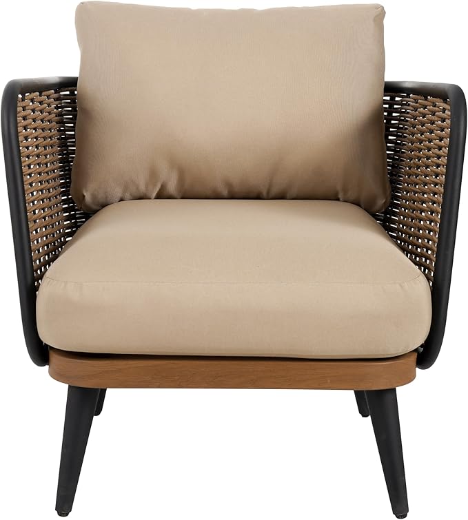 Christopher Knight Home Xayah Patio Wicker Accent Chair Set of 2, Outdoor Lounge Chair with Water-Resistant Cushion - Photo 7
