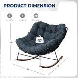 Grand patio Outdoor Rocking Chair, E-Coated Modern Cozy Lounge Rocker Chair with Cushion for Balcony Porch Patio - Photo 2