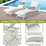 Outdoor Wicker Reclining Lounge Chair, 79" Rattan Patio Chaise Lounges for Poolside, Garden, Backyard, Set of 2 - Photo 5