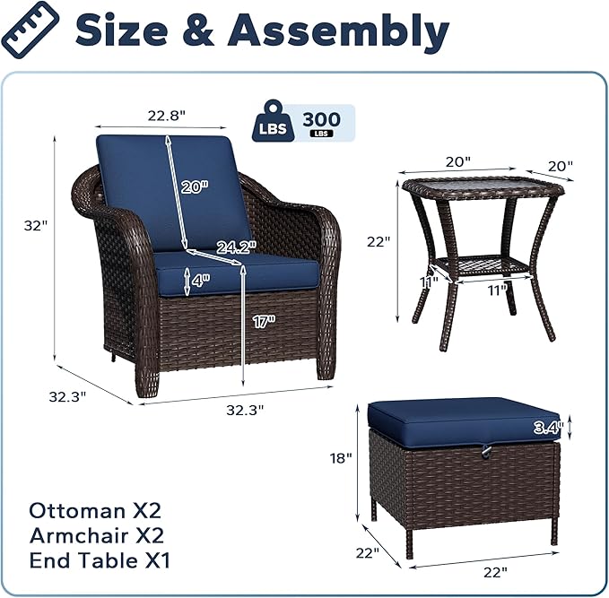 5 PCS Outdoor Conversation Set - Photo 2