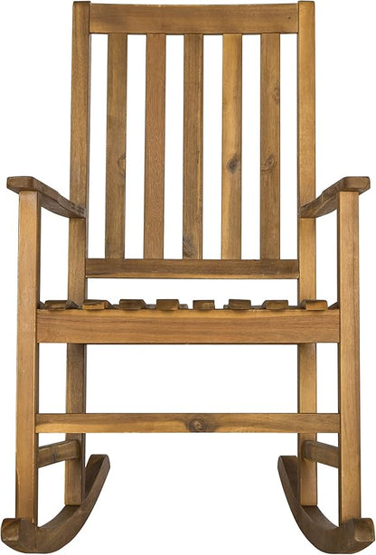 SAFAVIEH Outdoor Collection Barstow Teak Rocking Chair