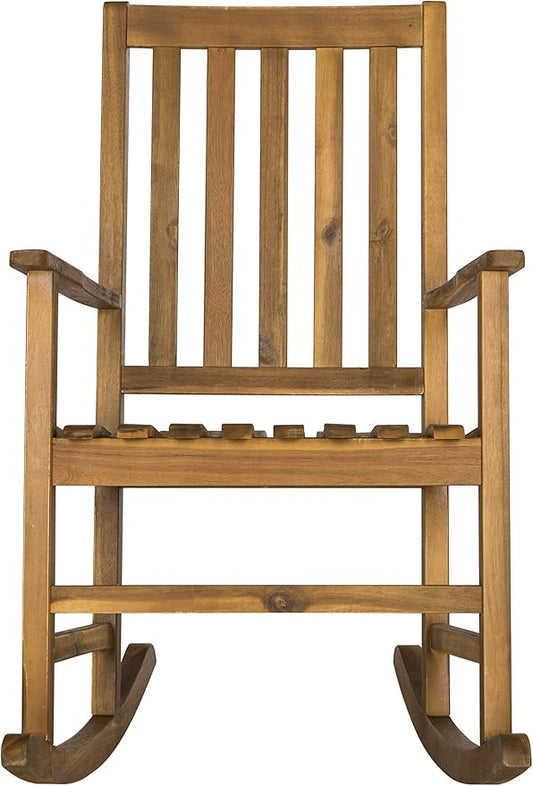 SAFAVIEH Outdoor Collection Barstow Teak Rocking Chair