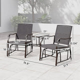 Outsunny Outdoor Glider Chairs with Coffee Table - Photo 3